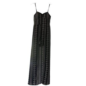 Band of Gypsies Black White Floral Romper Size M Boho Spaghetti Strap Corset Top